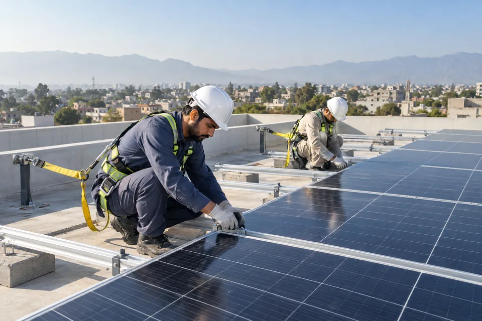 Solar installation illustrative scene
