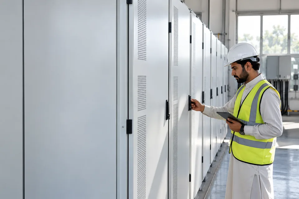 Illustrative Pakistani male engineering scene: Lithium batteries